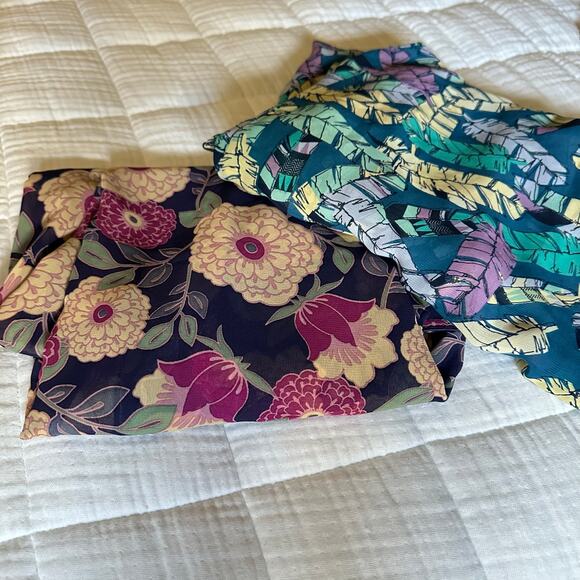 Lularoe Printed Floral Feather Duster Cardigan Kimono Set of 2 Knee Length - Picture 1 of 6